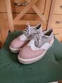 ♥♥ Lucky Shoes Gr. 37 Schnürschuhe grau weiß rosa