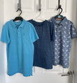 Kinder blau Mix 3 x MATALAN VERY kurzärmeliges Poloshirt/T-Shirt Tops - Alter 8 Jahre