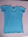 T-Shirt Damen Gr. 38 türkis blau Stretch - wie neu