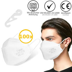 1 - 1000 Stück FFP2 Maske Mundschutz Atemschutzmaske CE Schutz Masken Mund Nase
