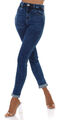 Jeans Damen High Waist Skinny Jeans Jeanshose Paperbag Milax-Fashion