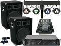 Das PA Set 101 DJ 2Wege 30 cm Boxen Stativ Musiker 3200 W Kabel LED Bar Licht 