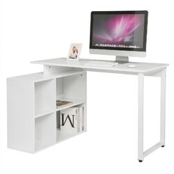 Schreibtisch Arbeitstisch Bürotisch Eckschreibtisch MDF Computertisch Weiß