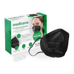 medisana FFP2 10x Atemschutzmaske Staubmaske RM 100 Atemmaske Mundschutz schwarz✅ 99,87% Bakterienfilterleistung ✅ vom Hersteller ✅