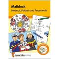 Malbuch Feuerwehr Polizei Malblock für Kinder 3 Jahre Blätter einzeln abreißbar