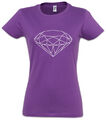 Diamond I Damen T-Shirt Diamant Diamanten Juwel Juwelen Reflektor Kristall