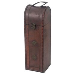 HMF Weinbox Geschenkbox aus Holz für 1 Flasche Vintage Deko Weinkiste mit Deckel