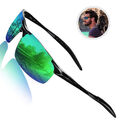 Herren HD UV400 Polarisierte Sonnenbrille UV-Schutz Al-Mg Metallrahmen Outdoor