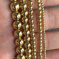 Hämatit Perlen Gold 2mm, 3mm, 4mm, 6mm, 8mm - Hämatitperlen am Strang / lose