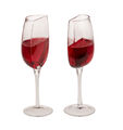 Halbes Weinglas lustig für Rot- Weißwein Geschenk für Weinliebhaber 2 Stück Set