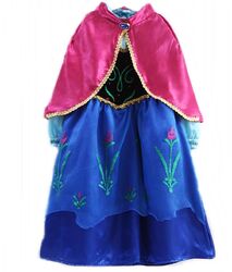 Kinder Kostüm Eiskönigin Frozen Prinzessin Kleid Blau Mädchen Karneval Fasching