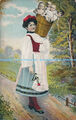R169333 alte Postkarte. Frau mit drei Babys im Korb. London. E.S.Nr. 16