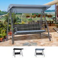 Outsunny Hollywoodschaukel Gartenschaukel 3-Sitzer mit Dach Polyrattan