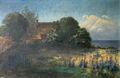 Ölbild Impressionist Malerin Clara Hoppenrath Haus am Meer Ostsee Hiddensee