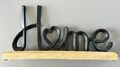 Deko Home Schild | Holz & Metall | Dekoration für Zuhause | Mit Filzuntersetzer