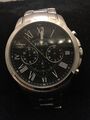 Fossil GRANT Chronograph Uhr Herrenuhr Edelstahl Chrono Silber FS4736IE