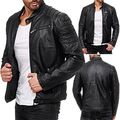 Redbridge Herren Jacke Kunst- Lederjacke Schwarz Bikerjacke Übergangsjacke Air