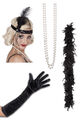 20er 30er Jahre Charleston Outfit Kostüm Verkleidung Zubehör Set Accessoires 