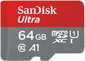 Sandisk Ultra 64GB Micro SD Karte A1 U1 Klasse 10 64GB