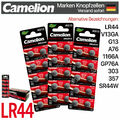 LR44 AG13 V13GA A76 357 SR44W Camelion Knopfzelle Knopfbatterie MHD bis 10.2028