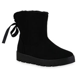 Damen Stiefeletten Winter Boots Warm Gefütterte Stiefel Kunstfell 820208 Mode