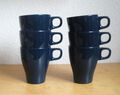6x Ikea Färgrik Kaffee Tasse Kaffeetasse Kaffeebecher Becher groß dunkel blau