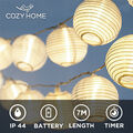 CozyHome LED Lampion Lichterkette Batterie Außen Deko Lampions batteriebetrieben