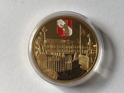 Münze, Medaille Schloss Bellevue, Berlin - Hauptstadt Deutschlands; Cu vergoldet
