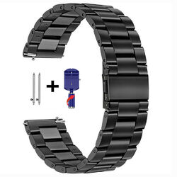 Edelstahl Armband für 22mm 20mm Universal Watch Ersatz Metallband Uhrenarmband