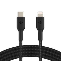 Belkin USB-C zu MFi-zertifizie geflochten Kabel 1m Schnellladen iPhone - Schwarz