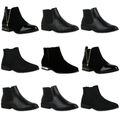 Damen Klassische Chelsea Boots Stiefeletten Blockabsatz Schuhe 902078 Mode