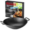 FLAMMBURO - BBQ-System Wok Ø 36 cm – Pfanne aus porzellanemailliertem Gusseisen