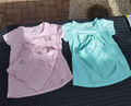 2 T-Shirts Zwillinge ind Rosa und Türkis Gr. 116