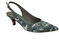 Maripé italienische Designer Lack-Leder Sling Pumps Größe 40,5 Blau Grün  Maripe