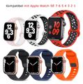 Sport Silikon Armband für Apple Watch Series 1-4 5 6 7 8 SE 38 40 41 42 44 45mm