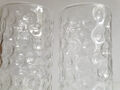 Vintage Glas Vase zylindrisch transparent Punkte Bubble Deko Retro 2 Stück