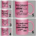 Tasse Becher Glitzertasse rosa Prinzessin Königin Zicke Geschenk glitzer pink