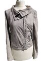 Kurzjacke/ Blazer mit Wildlederlook in silber/ grau, Gr. S 38