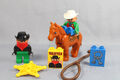Lego Duplo Pferd mit Sheriff & Sheriffstern / Räuber/ Cowboy
