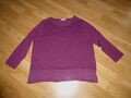 Ulla Popken Langarm Longshirt mit Spitze Gr. 50/52