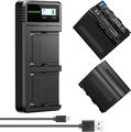 NEEWER Schnellladegerät Dual USB mit 2er-Pack 6600mAh Ersatzbatterien NP-F970