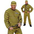 JGA Sträflingskostüm Sträfling Kostüm Verbrecher Häftlingskostüm Gefangener
