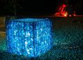 Gabionen-Würfel Lichtwürfel mit Glassteinen befüllt, quadratisch,  50*50*50cm