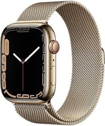 Apple Watch Series 7 [GPS + Cellular, inkl. Milanaise-Armband gold] 45mm Edels W