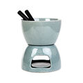 Fondue-Set Käsefondue Fonduetopf TOLGA grau 12x14 cm HOMLA