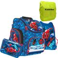 KiddiBex Spiderman Schulranzen Set 4-tlg. - Schultasche Jungen 1. Klasse