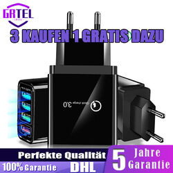 USB ladegerät Netzteil Stecker Schnellladegerät Adapter 4Port 5V 3A Für Handy