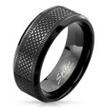 Herren Damen Ring Schwarz Diamant Muster Band Ring Verlobungsring Edelstahl