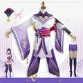 Genshin Impact Raiden Shogun Baal Cosplay Kostüm Kimono Damen Party Kleid Outfit