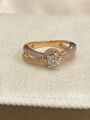 Pave 0,90 Cts Rund Brilliant Cut Diamanten Hochzeit Solitär Ring In 750 18K Gold